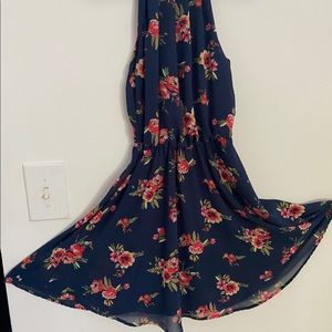 womens blue flower dress